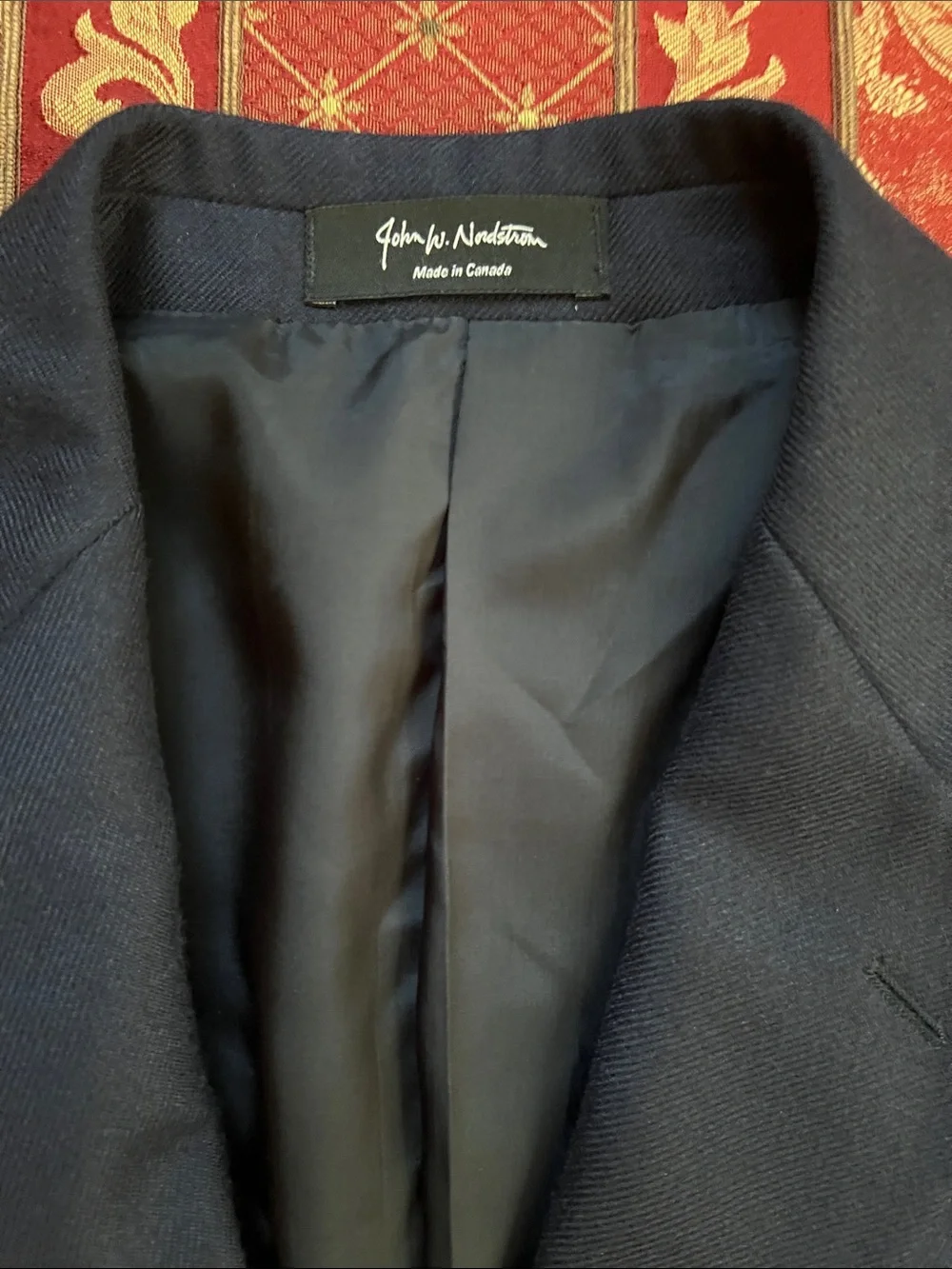 John W. Nordstrom Navy Single-Breasted Sport Coat Fabric by Loro Piana & Company